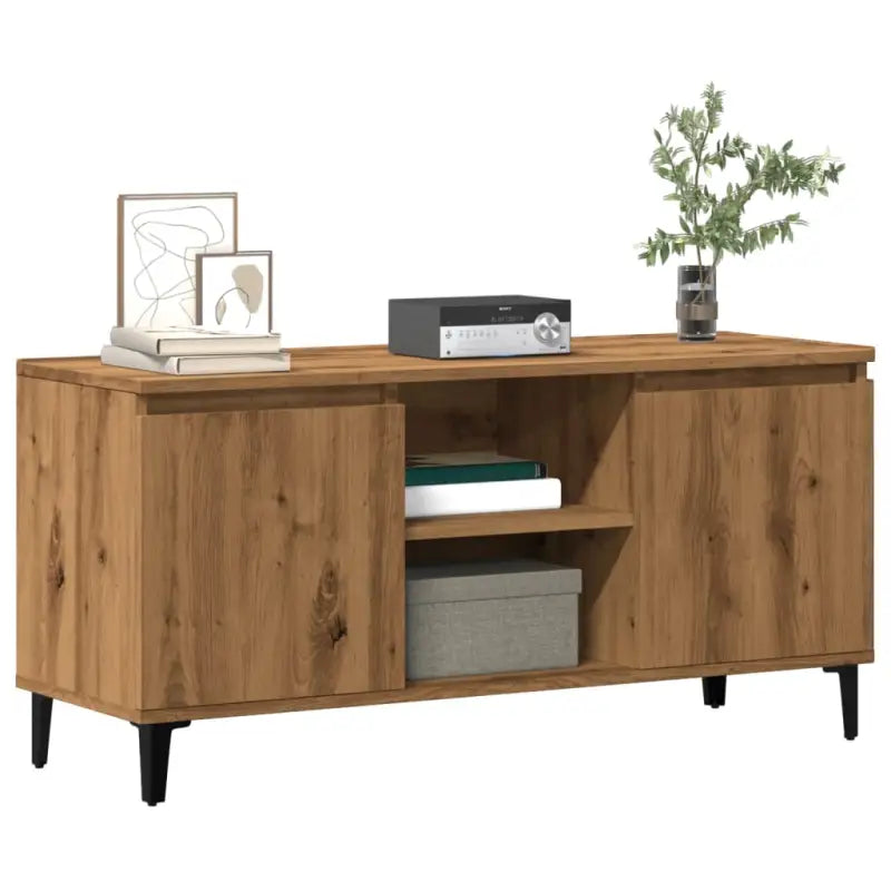 Stijlvol Tv-meubel met metalen poten en industriële charme - artisanaal eikenkleurig / 1 - Tv-meubels
