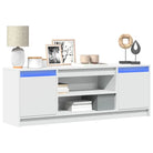 Stijlvol tv-meubel van bewerkt hout met LED-verlichting en stabiel ontwerp - Wit / 1 / 139.5 cm - Tv-meubels