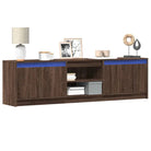 Stijlvol tv-meubel van bewerkt hout met LED-verlichting en stabiel ontwerp - bruin eikenkleur / 1 / 180 cm - Tv-meubels
