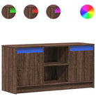 Stijlvol tv-meubel van bewerkt hout met LED-verlichting en stabiel ontwerp - Tv-meubels