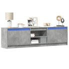 Stijlvol tv-meubel van bewerkt hout met LED-verlichting en stabiel ontwerp - Betongrijs / 1 / 180 cm - Tv-meubels