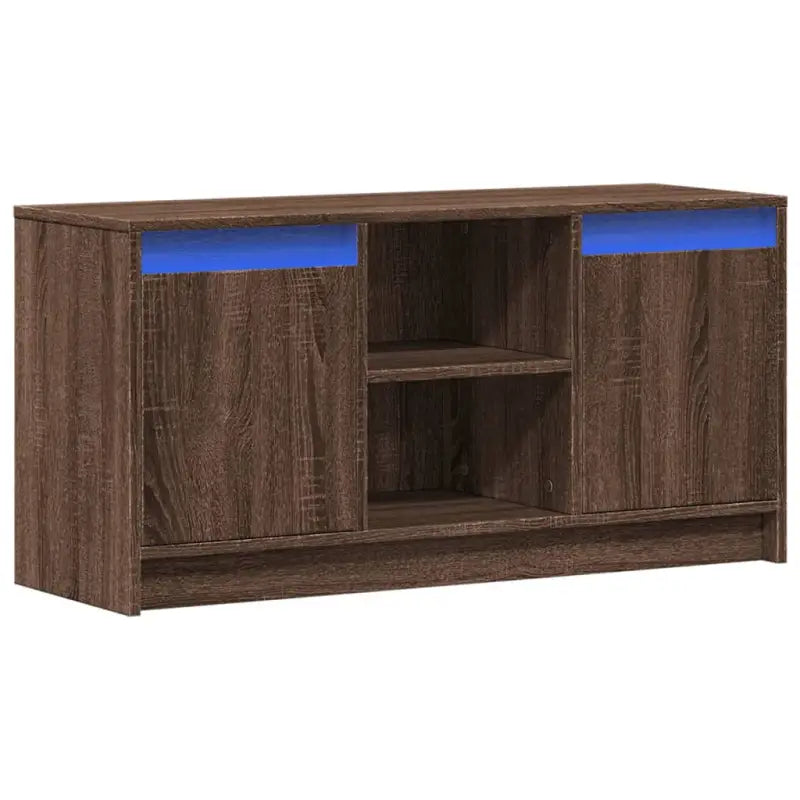 Stijlvol tv-meubel van bewerkt hout met LED-verlichting en stabiel ontwerp - Tv-meubels