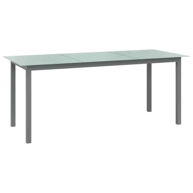 Stijlvolle aluminium tuintafel voor tuin balkon of terras - Lichtgrijs / 190 x 90 x 74 cm / 1 - Tuintafels