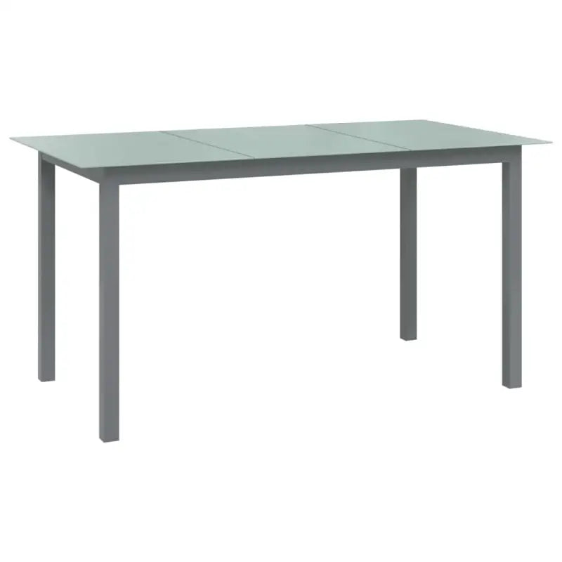 Stijlvolle aluminium tuintafel voor tuin balkon of terras - Lichtgrijs / 150 x 90 x 74 cm / 1 - Tuintafels