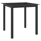 Stijlvolle aluminium tuintafel voor tuin balkon of terras - Zwart / 80 x 80 x 74 cm / 1 - Tuintafels