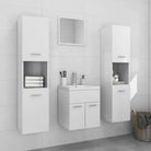 Stijlvolle badkamermeubelset met hoge kast en extra opbergruimte - Hoogglans wit / 41 x 38.5 x 46 cm / 4