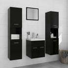 Stijlvolle badkamermeubelset met hoge kast en extra opbergruimte - Zwart / 41 x 38.5 x 46 cm / 4 - Badkamermeubelsets