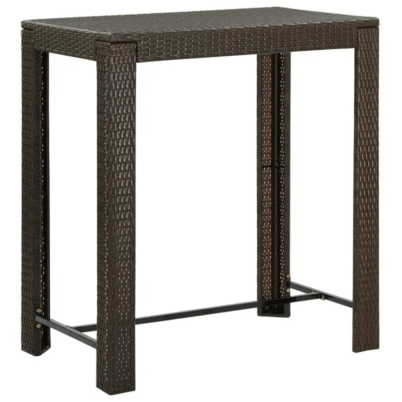 Stijlvolle bartafel voor binnen en buiten met stevig stalen frame - Bruin / 100 x 60.5 x 110.5 cm / 1 - Tuintafels