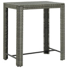 Stijlvolle bartafel voor binnen en buiten met stevig stalen frame - Grijs / 100 x 60.5 x 110.5 cm / 1 - Tuintafels