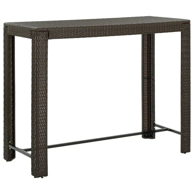 Stijlvolle bartafel voor binnen en buiten met stevig stalen frame - Bruin / 140.5 x 60.5 x 110.5 cm / 1 - Tuintafels