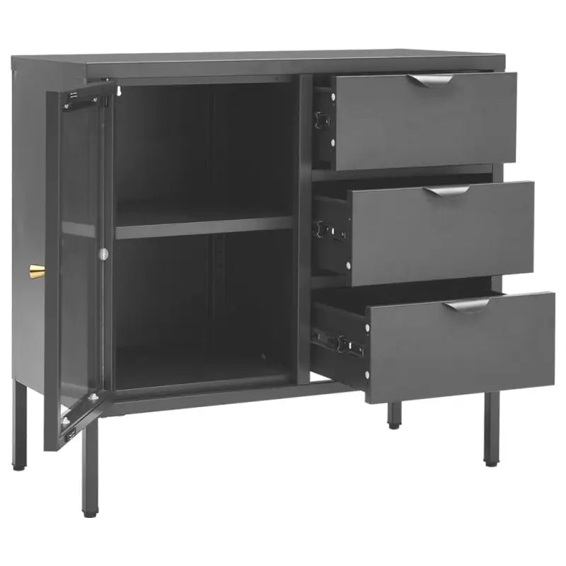 Stijlvolle dressoir met gehard glas en verstelbare schappen - Dressoirs & buffetkasten