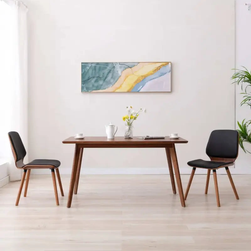 Stijlvolle Eetkamerstoelen Set met Kunstleer Comfort - Eetkamerstoelen