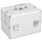 Stijlvolle make-up koffer met uitklapbaar bovengedeelte voor organisatie - Zilver / 1 - Toilettassen