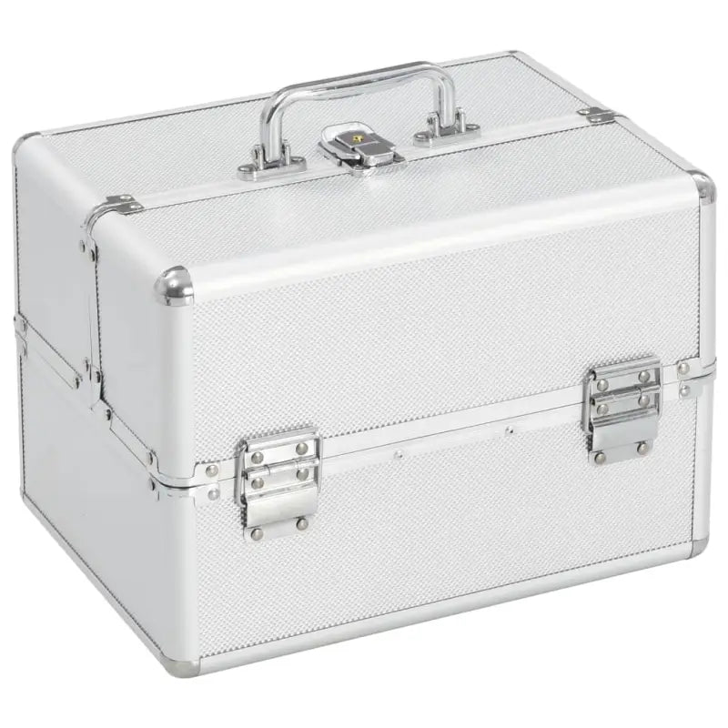 Stijlvolle make-up koffer met uitklapbaar bovengedeelte voor organisatie - Zilver / 1 - Toilettassen