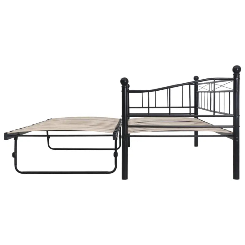 Stijlvolle metalen bedbank met uitschuifbed en wielen - Bedden & bedframes