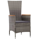 Stijlvolle poly rattan tuinset met gepoedercoate stalen frame en comfortabele stoelen - Grijs - Tuinsets