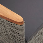 Stijlvolle poly rattan tuinset met gepoedercoate stalen frame en comfortabele stoelen - Grijs - Tuinsets