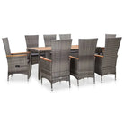 Stijlvolle poly rattan tuinset met gepoedercoate stalen frame en comfortabele stoelen - Grijs - Tuinsets