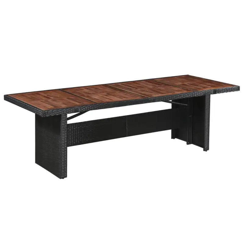 Stijlvolle poly rattan tuintafel met gepoedercoat stalen frame - Bruin en zwart / 1 - Tuintafels