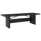 Stijlvolle poly rattan tuintafel met gepoedercoat stalen frame - Zwart / 1 - Tuintafels
