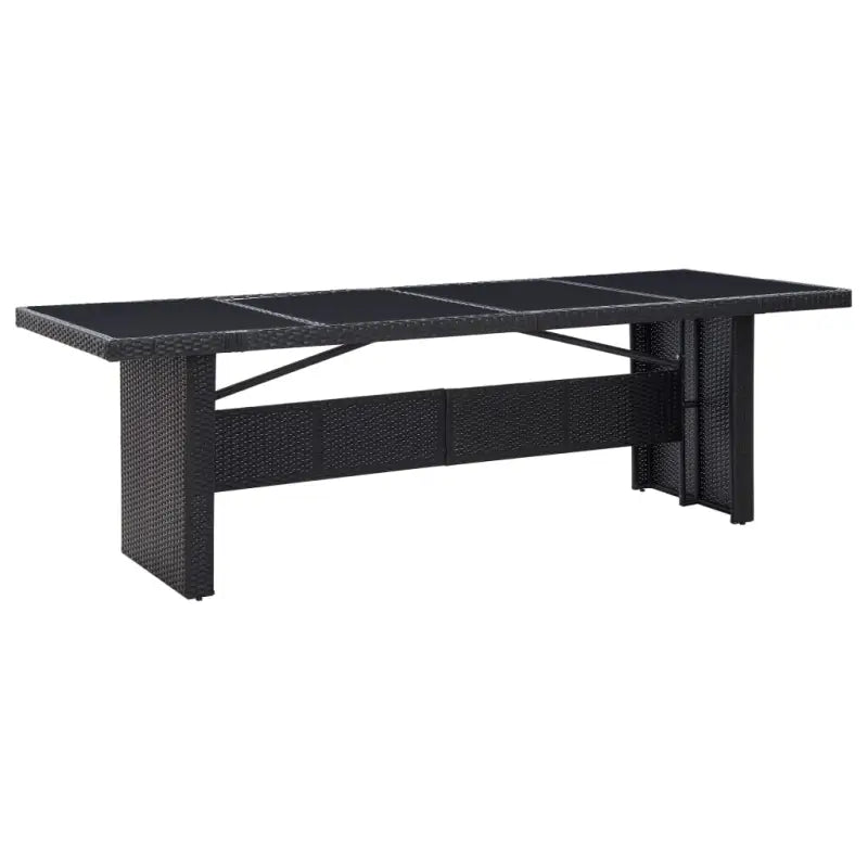 Stijlvolle poly rattan tuintafel met gepoedercoat stalen frame - Zwart / 1 - Tuintafels
