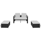 Stijlvolle Rattan Tuinset met Tweepersoons Ligbed en Voetenbank - Tuinsets