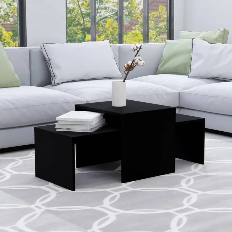 Stijlvolle salontafelset van bewerkt hout voor een elegante woonkamer - Salontafels