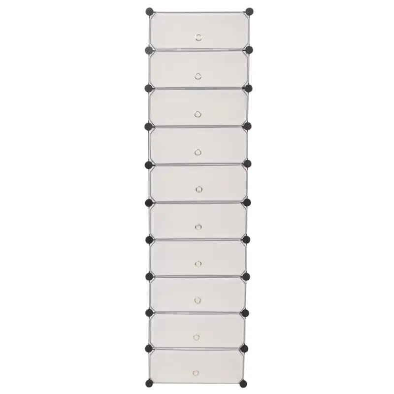 Stijlvolle schoenenkast met kunststof panelen en stalen frames - Wit / 1 - Schoenenrekken