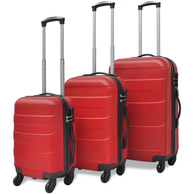 Stijlvolle trolley kofferset voor zakelijk en vakantiebestemmingen - Rood / 1 / 4 - Koffers