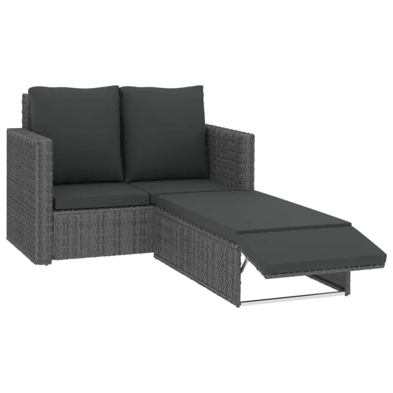 Stijlvolle tuinset met gepoedercoat stalen frame en levering bevat - Grijs - Tuinsets
