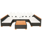 Stijlvolle tuinset met makkelijk schoon PE rattan en gepoedercoat stalen frame - Tuinsets