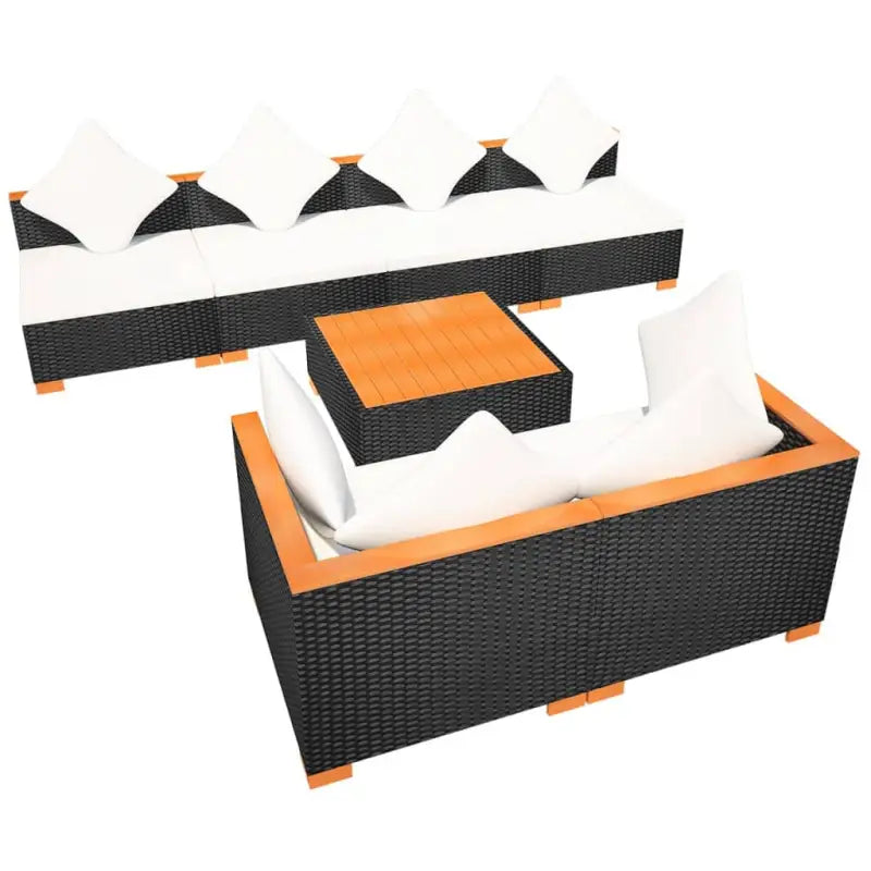 Stijlvolle tuinset met makkelijk schoon PE rattan en gepoedercoat stalen frame - Tuinsets