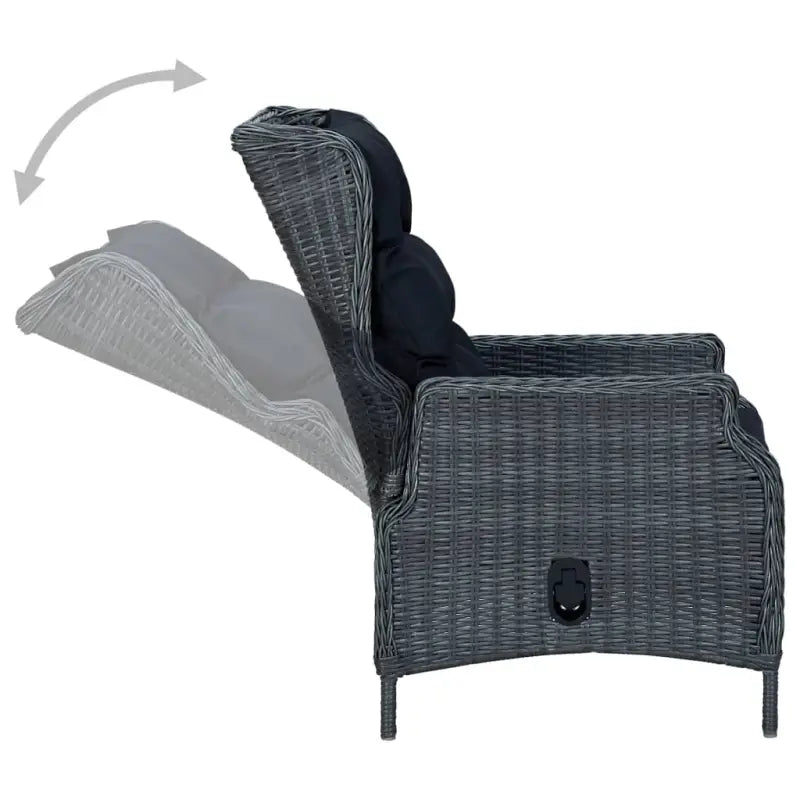 Stijlvolle tuinset met poly rattan en gepoedercoat staal - Tuinsets