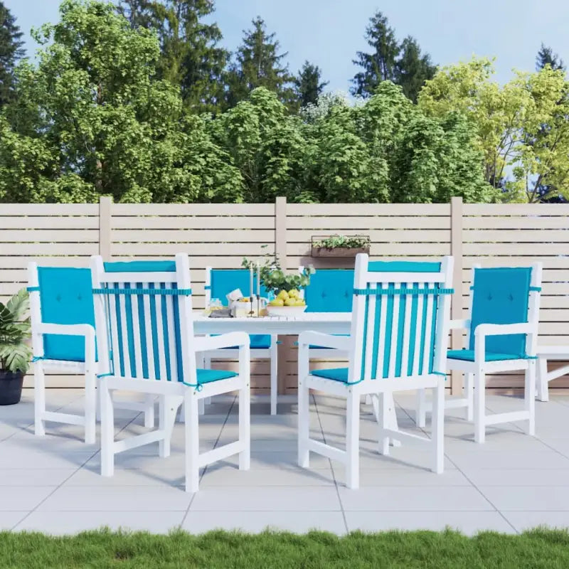 Stoelkussens in oxford stof voor een frisse uitstraling en oorspronkelijke vorm - Blauw / 100 x 50 x 3 cm / 6