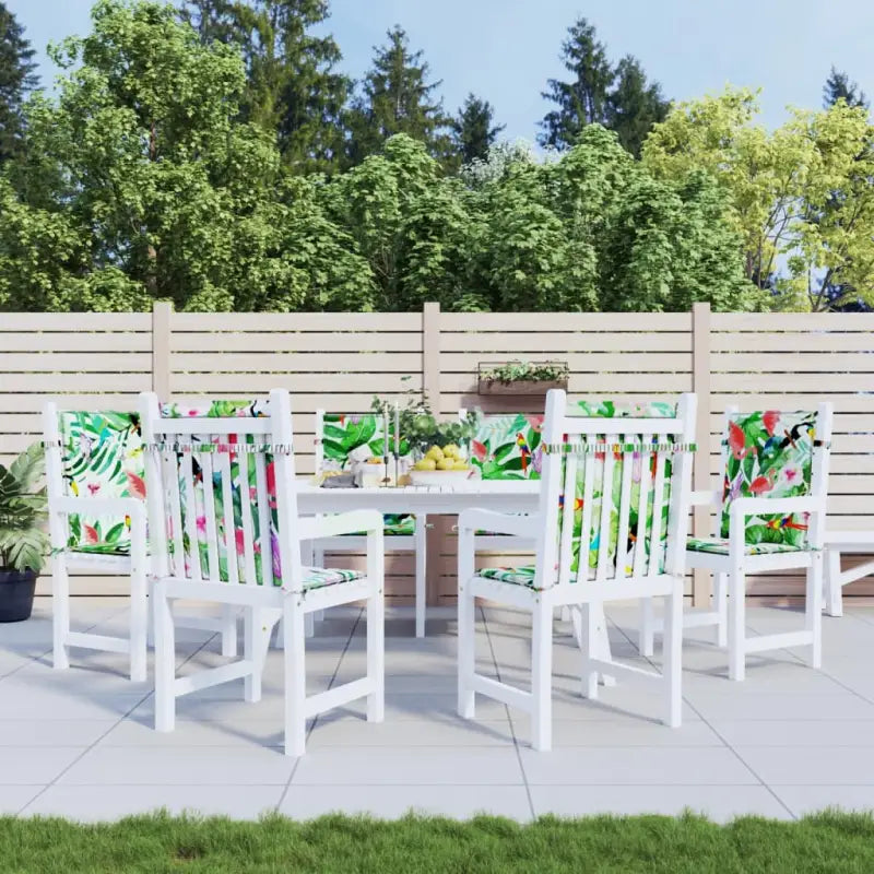 Stoelkussens in oxford stof voor een frisse uitstraling en oorspronkelijke vorm - Groen en roze / 100 x 50 x 4 cm / 6
