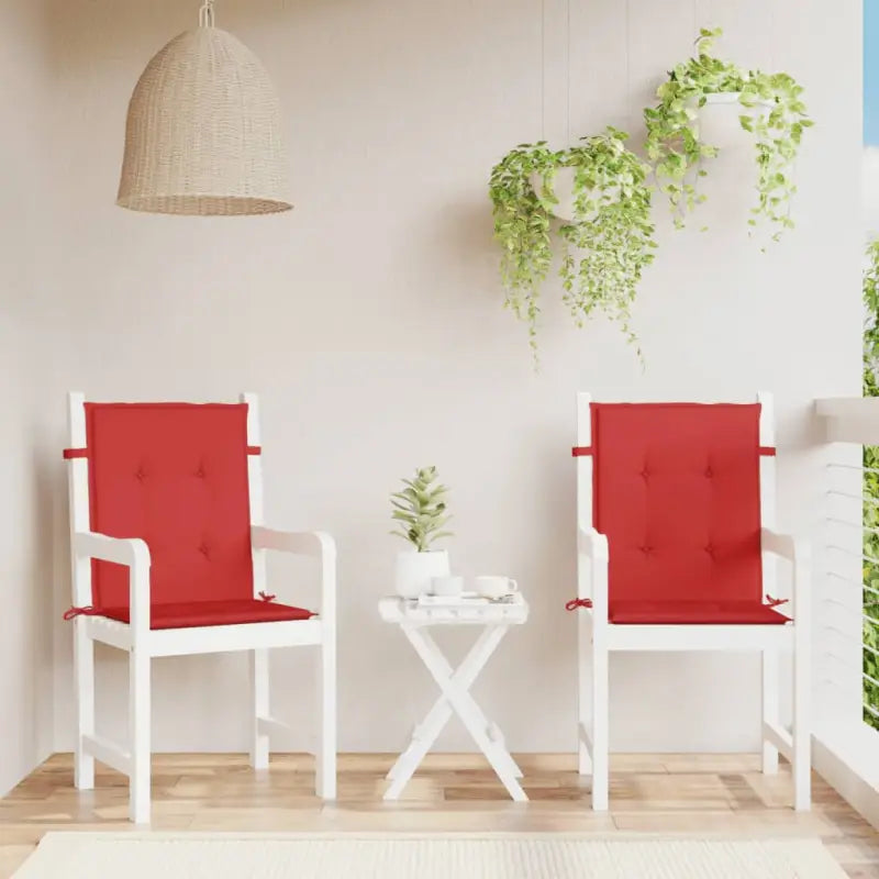 Stoelkussens in oxford stof voor een frisse uitstraling en oorspronkelijke vorm - Rood / 100 x 50 x 3 cm / 2