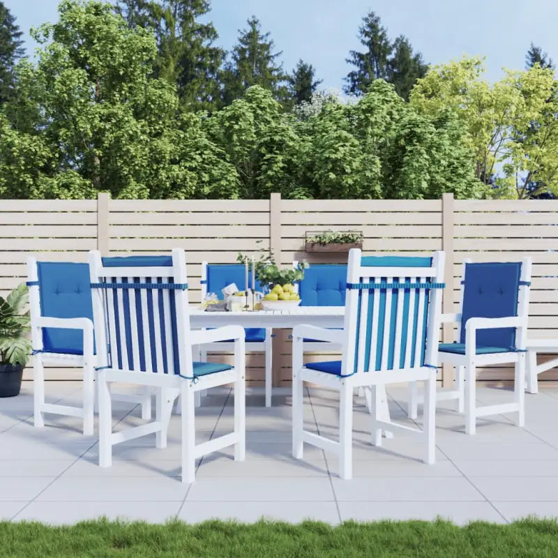 Stoelkussens in oxford stof voor een frisse uitstraling en oorspronkelijke vorm - koningsblauw / 100 x 50 x 3 cm / 6