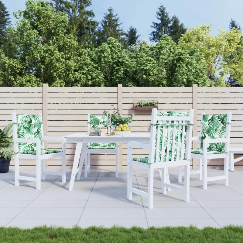 Stoelkussens in oxford stof voor een frisse uitstraling en oorspronkelijke vorm - Bladpatroon / 100 x 50 x 3 cm / 4