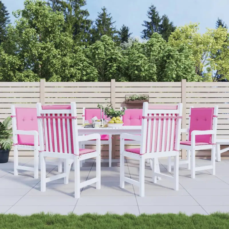 Stoelkussens in oxford stof voor een frisse uitstraling en oorspronkelijke vorm - Roze / 100 x 50 x 4 cm / 6