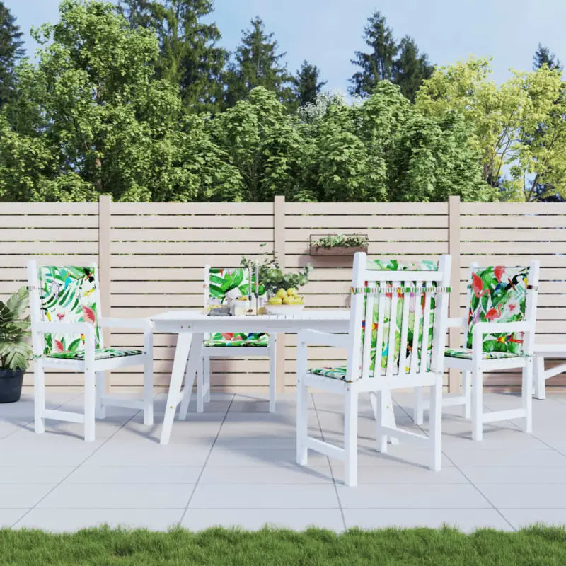 Stoelkussens in oxford stof voor een frisse uitstraling en oorspronkelijke vorm - Groen en roze / 100 x 50 x 4 cm / 4