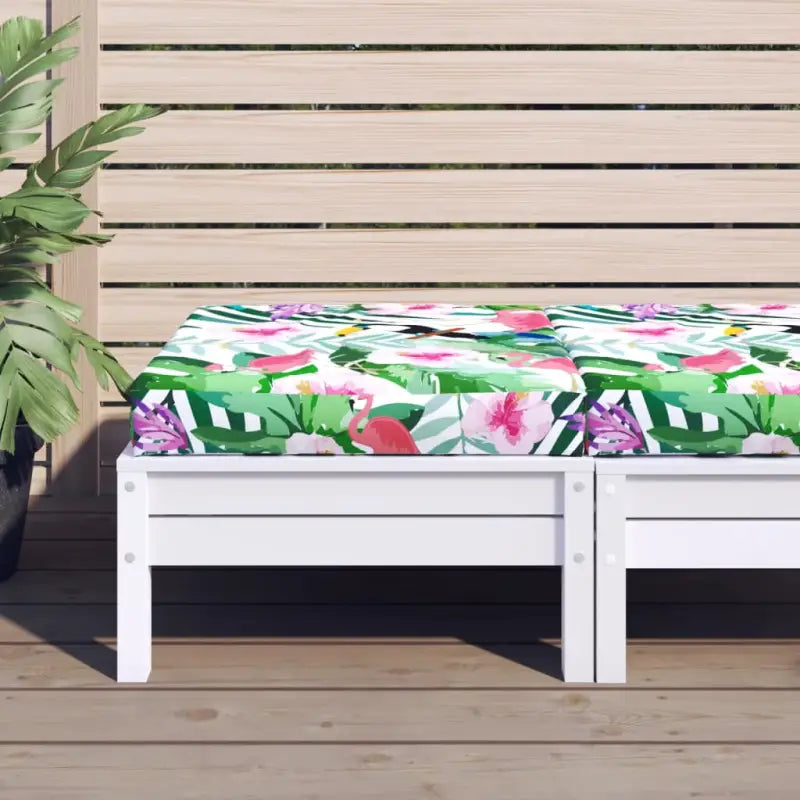 Stoelkussens in oxford stof voor een frisse uitstraling van je buitenruimte - Groen en roze / 1 / Voetensteun