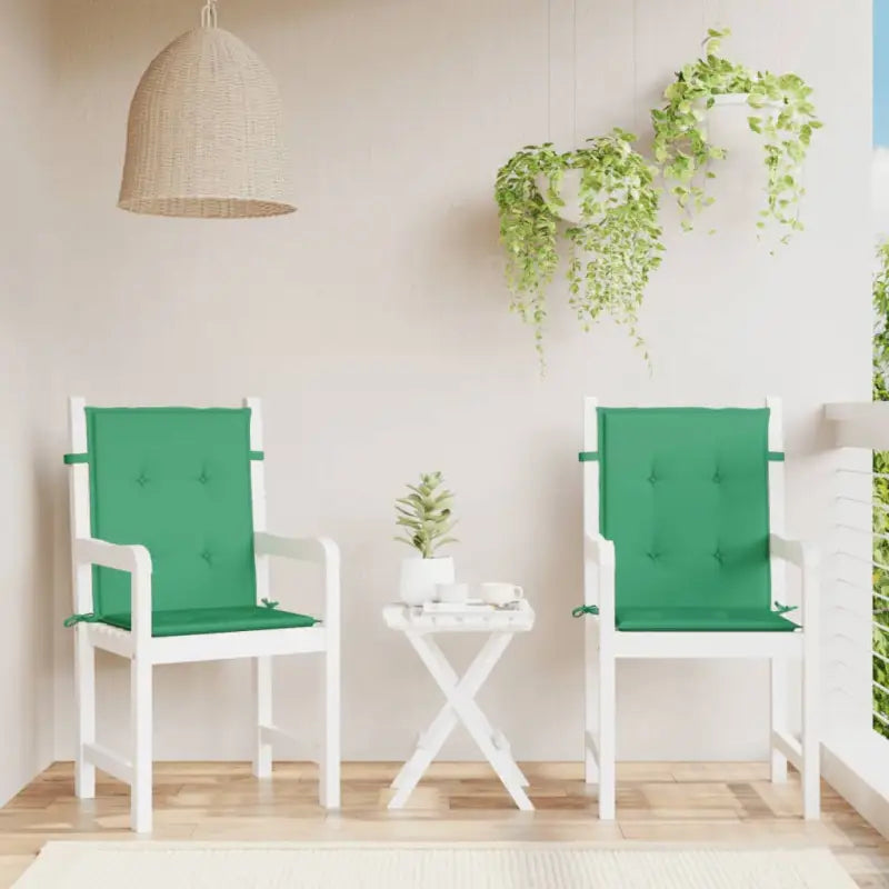 Stoelkussens in oxford stof voor een frisse uitstraling en oorspronkelijke vorm - Groen / 100 x 50 x 3 cm / 2