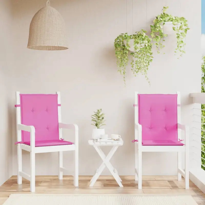 Stoelkussens in oxford stof voor een frisse uitstraling en oorspronkelijke vorm - Roze / 100 x 50 x 4 cm / 2
