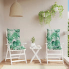 Stoelkussens met hoge rug van oxford stof voor een frisse uitstraling - Bladpatroon / 2 / with 2 elastic straps