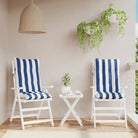 Stoelkussens met hoge rug van oxford stof voor een frisse uitstraling - blauw en witte streep / 2 / with 2 elastic