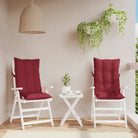 Stoelkussens met hoge rug van oxford stof voor een frisse uitstraling - Wijnrood / 2 / with 2 elastic straps