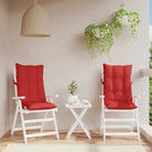 Stoelkussens met hoge rug van oxford stof voor een frisse uitstraling - Rood / 2 / with 2 elastic straps - Stoelkussens