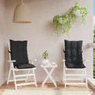 Stoelkussens met hoge rug van oxford stof voor een frisse uitstraling - Zwart / 2 / with 2 elastic straps - Stoelkussens