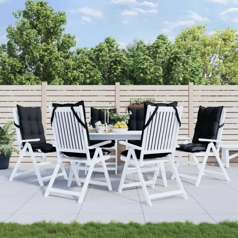 Stoelkussens met hoge rug van oxford stof voor een frisse uitstraling - Zwart / 6 / with 2 elastic straps - Stoelkussens