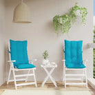 Stoelkussens met hoge rug van oxford stof voor een frisse uitstraling - Turquoise / 2 / with 2 elastic straps